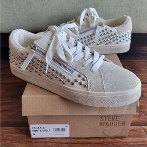 Steve Madden Parka White Multi Size 8